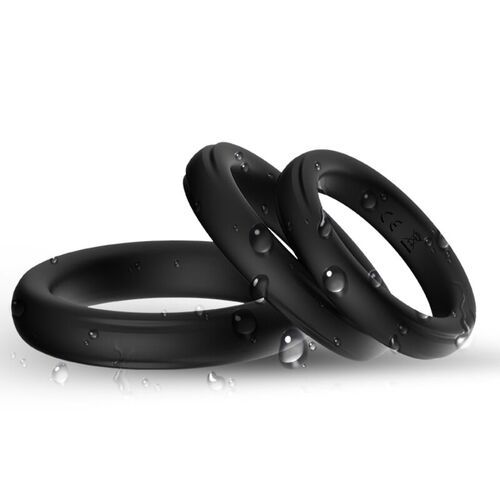 Set de 3 anillos de silicona negros
